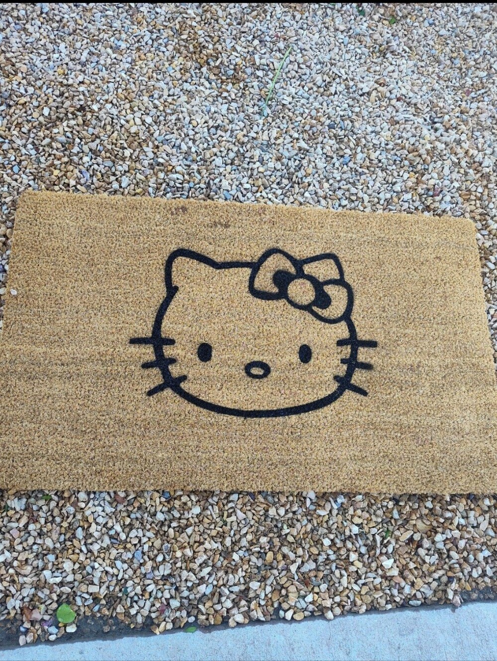 Hello Kitty Tan and Black Coir Welcome Mat